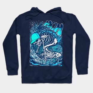 Surfer Skeleton by miskedesign Hoodie